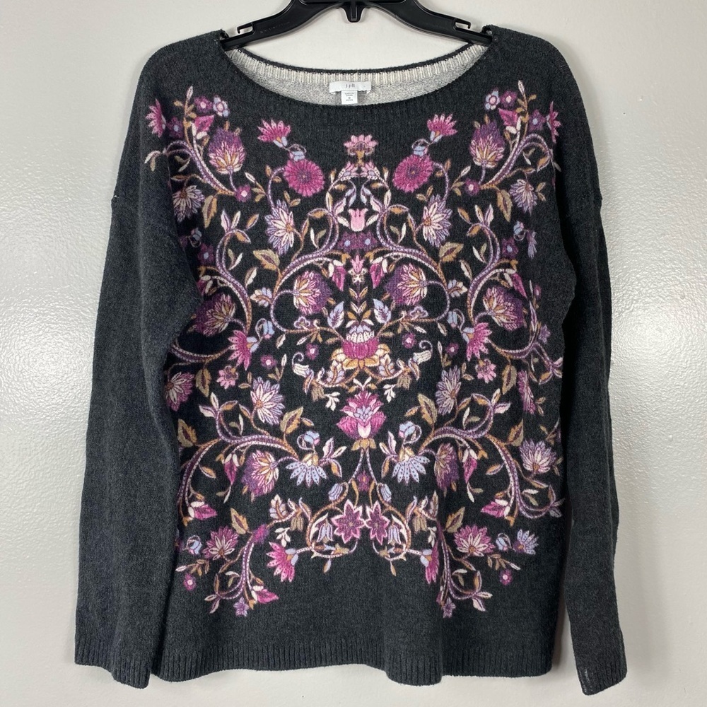 J Jill Enchanted florals sweater MP - Picture 2 of 7